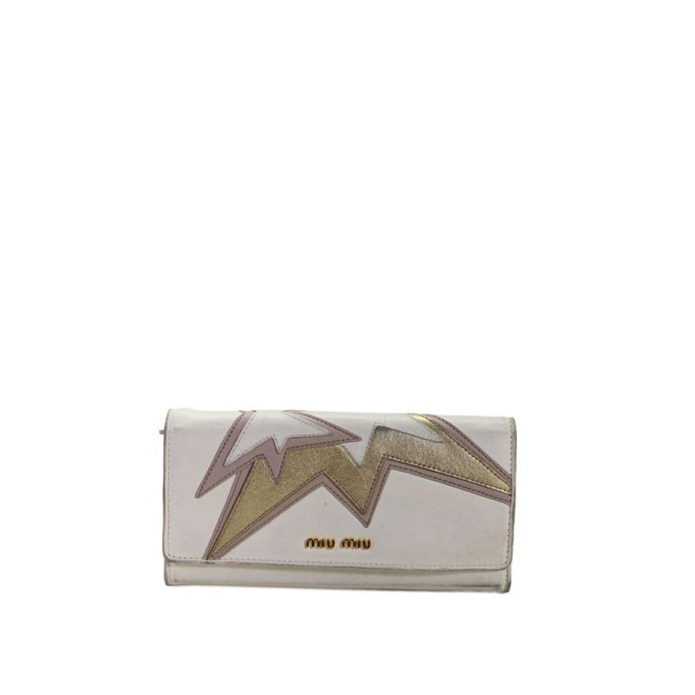 Miu Miu Womens Leather Multi-Compartment Wallet White